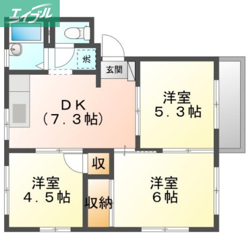 こんにちは(3DK/2階)の間取り写真