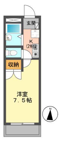 エメローズ丸之内(1K/4階)の間取り写真