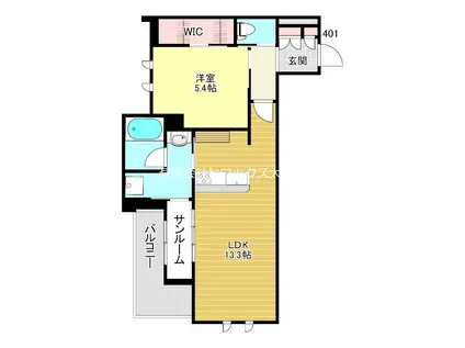スプレンドル(1LDK/4階)の間取り写真