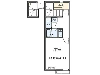 エーデルグリーン(1K/2階)の間取り写真