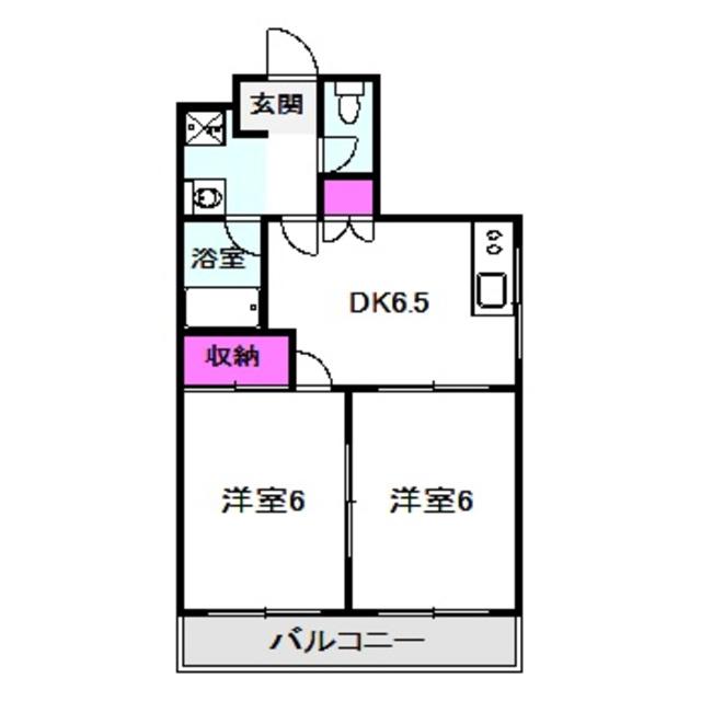 メゾン金岡(2DK/2階)の間取り写真