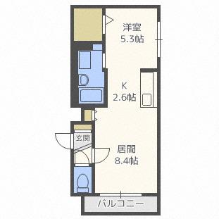 グランメール本郷通6A(1LDK/1階)の間取り写真