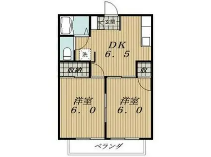 サンハイツホヅミ(2DK/1階)の間取り写真