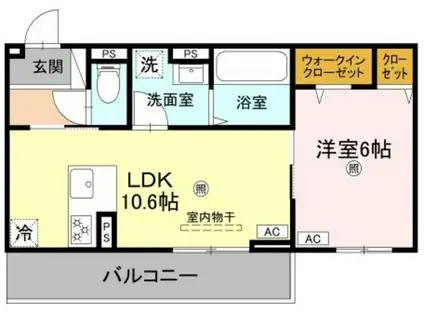 エレガンス ビュー(1LDK/2階)の間取り写真