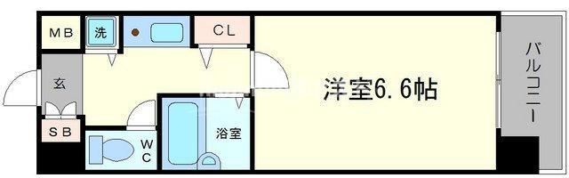 エスティライフ難波西(1K/2階)の間取り写真