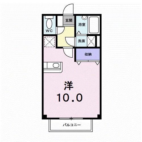 フォレスタT2(ワンルーム/1階)の間取り写真
