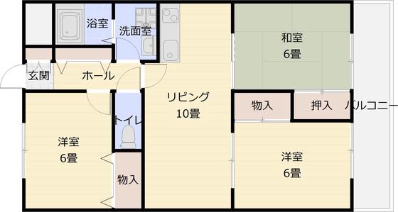 アルカザーレ国分西(3LDK/1階)の間取り写真