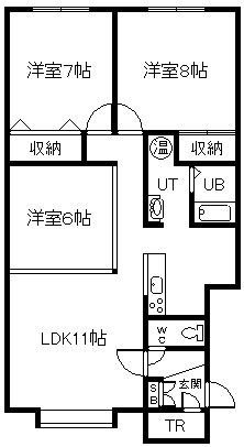 クレールA・B・C(3LDK/2階)の間取り写真
