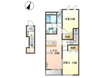 カーサフェリーチェ(2LDK/2階)の間取り写真