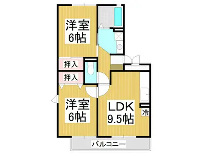 ハイカムールマルナカ(2DK/3階)の間取り写真