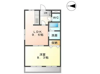 グランクリュ(1LDK/2階)の間取り写真