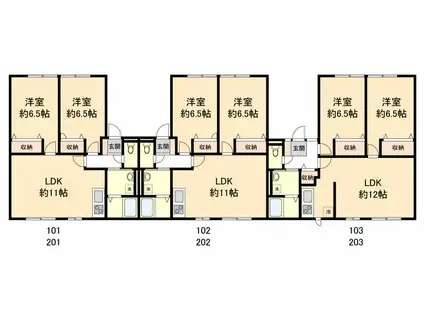 グランド・ソレイユ(2LDK/1階)の間取り写真