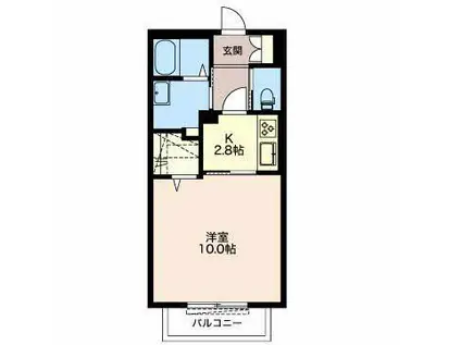 アクシアII(1K/1階)の間取り写真