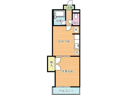 グランド アイ 小倉(1DK/5階)の間取り写真