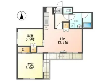 南山パストラルコート(2LDK/1階)の間取り写真