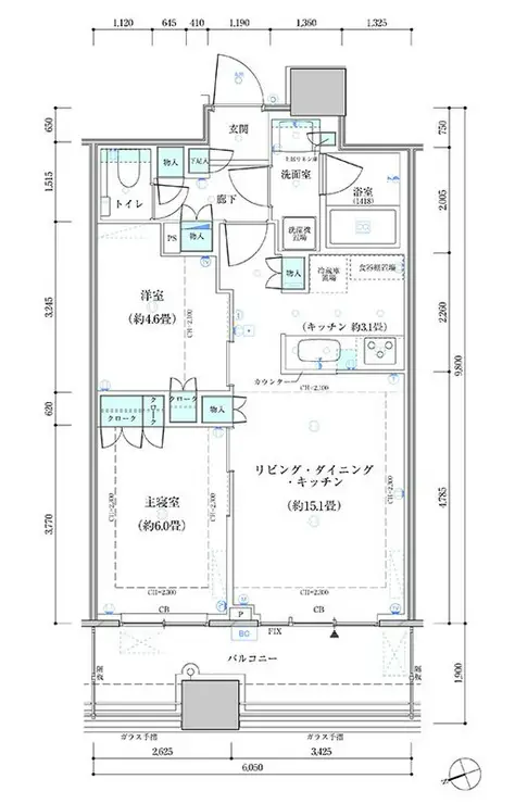 パークタワー勝どきサウス 49階階 間取り