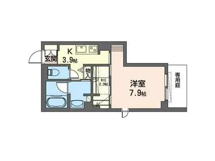 レジステージ(1K/1階)の間取り写真