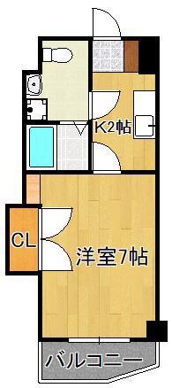 メゾンブリアント(1K/2階)の間取り写真