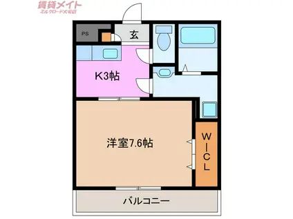 菰野ヒルズ(1K/1階)の間取り写真