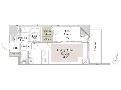 スカイテラス南大塚(1LDK/2階)の間取り写真