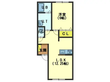 PRINCE K.R.II(1LDK/2階)の間取り写真