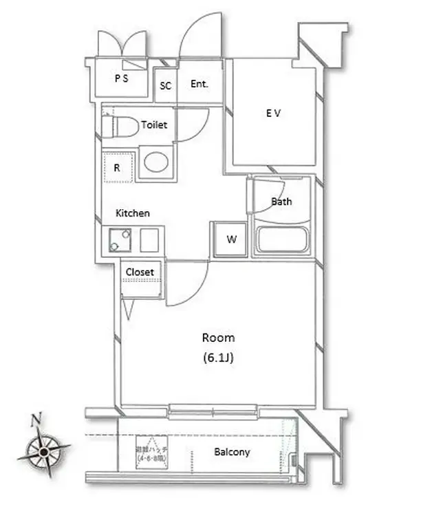 プレール大森EAST 4階階 間取り