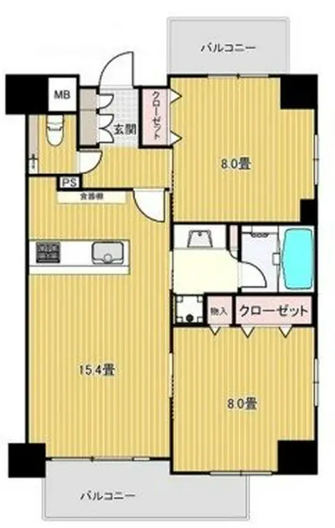 パレステージ山手石川町 2階階 間取り