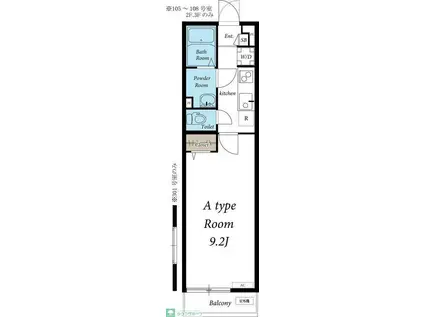 リブリ・GRANDE PORTE(1K/2階)の間取り写真
