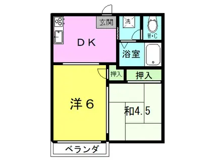 サンハイツ永江(2DK/2階)の間取り写真