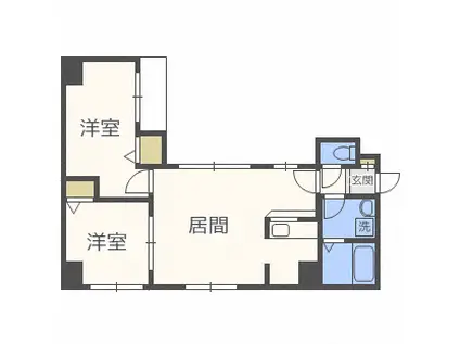 地下鉄東西線 バスセンター前駅 徒歩4分 10階建 築21年(2LDK/1階)の間取り写真