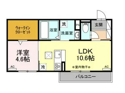 グランパセオ(1LDK/3階)の間取り写真