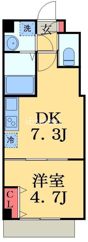 カイテキースV(1DK/2階)の間取り写真