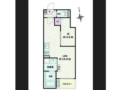 JACK MORIYAMAI(1LDK/3階)の間取り写真