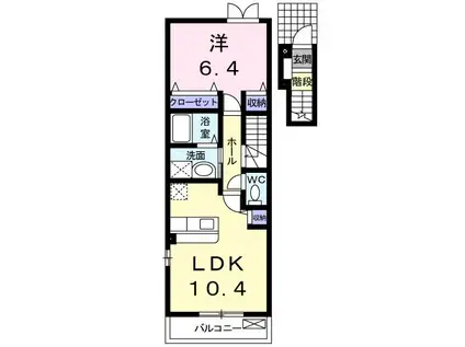 ジェネシス VIII番館(1LDK/2階)の間取り写真