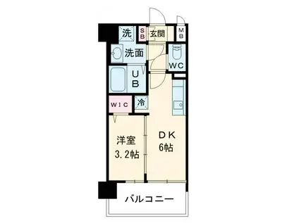 プレサンス東淀川駅前プローシェ(1DK/8階)の間取り写真