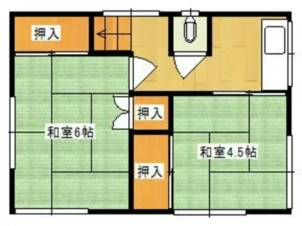 汐入高山荘(2K/2階)の間取り写真