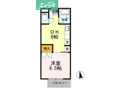 スイートピアFUJI A棟(1K/1階)の間取り写真