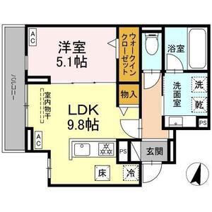 LUVITA上社(1LDK/1階)の間取り写真