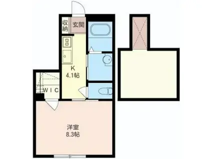 パークフォレスト(1K/2階)の間取り写真