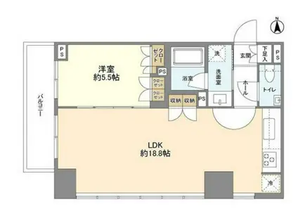 パリオ・アクティフ(1LDK/11階)の間取り写真