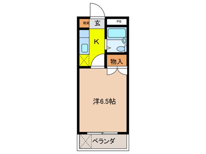 ダイユウレストハウス茨木(1K/2階)の間取り写真