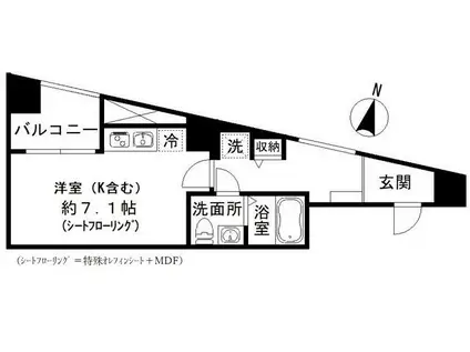 フロレゾン代々木(ワンルーム/2階)の間取り写真