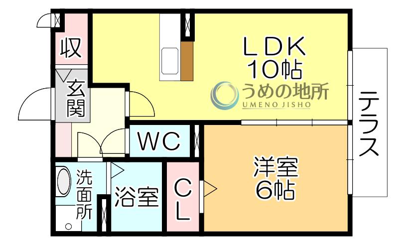 SUMIYASU SO(1LDK/1階)の間取り写真