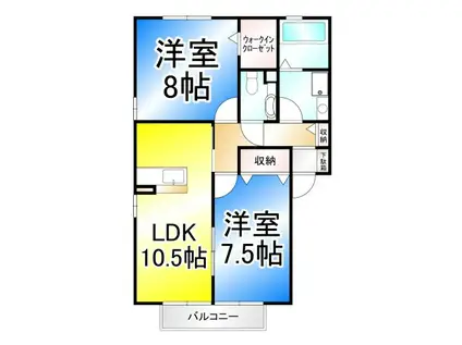 メゾンルピナ(2LDK/2階)の間取り写真