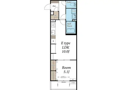 リブリ・相模大野IV(1LDK/2階)の間取り写真