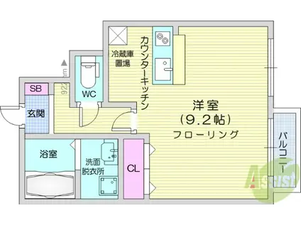 ラルーチェ・N(ワンルーム/1階)の間取り写真