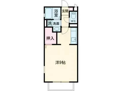 ステュディオ(1K/1階)の間取り写真