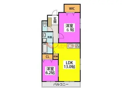 GRADO(2LDK/1階)の間取り写真