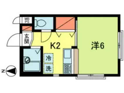 サットンプレイス本橋(1K/1階)の間取り写真