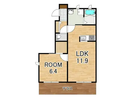 ソレイユレジデンス(1LDK/1階)の間取り写真